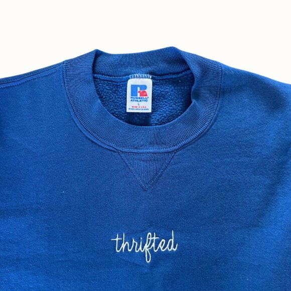 “Thrifted” Vintage Russel Crewneck Sweatshirt, Made in USA - Picture 2 of 2